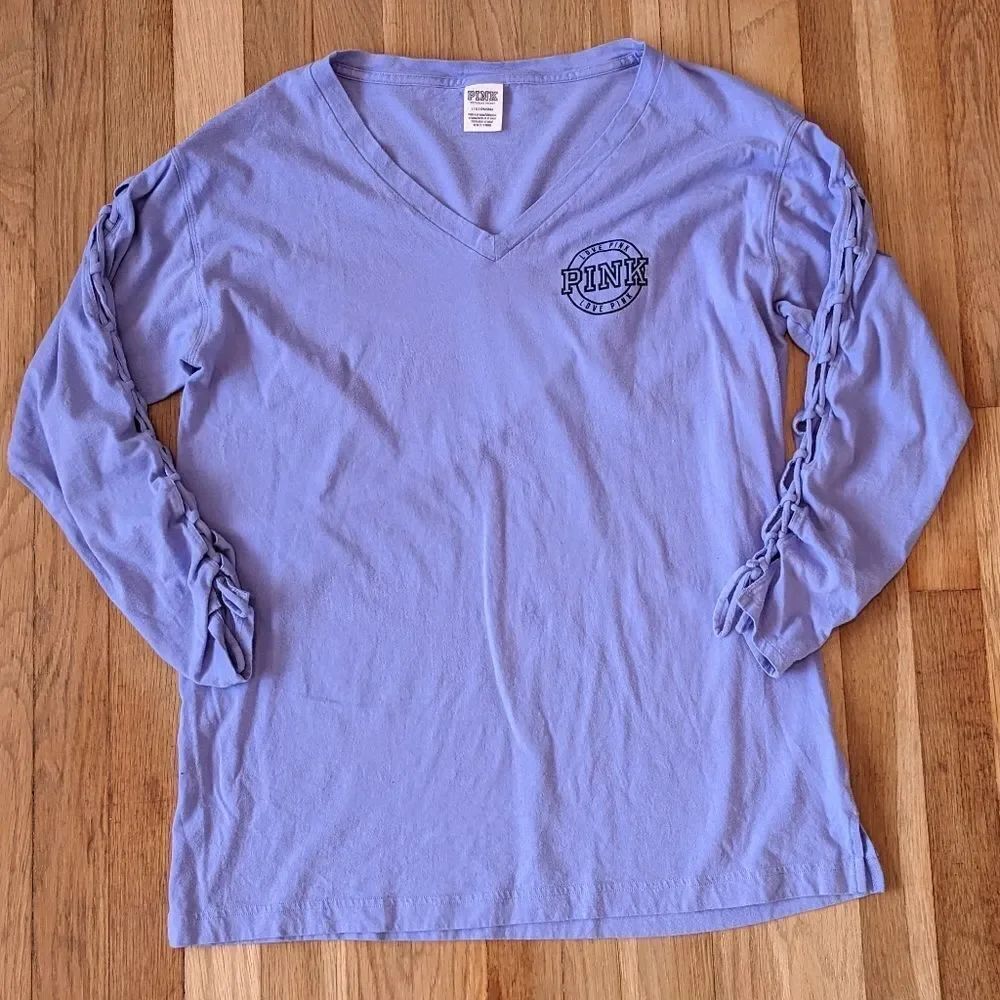 Pink Victoria's Secret V-neck Campus long sleeve tshirts
